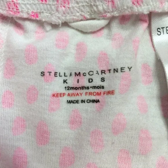 Stella McCartney Kids Baby Pink White Polka Dot Matching Set Size 12 Months